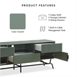 Pemberly Row Wood Multi-Storage TV Stand in Sage Green and Black