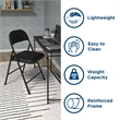 Pemberly Row Contemporary Fabric Folding Chair in Black (4-Pack)