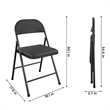 Pemberly Row Contemporary Fabric Folding Chair in Black (4-Pack)