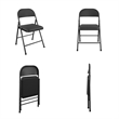 Pemberly Row Contemporary Fabric Folding Chair in Black (4-Pack)