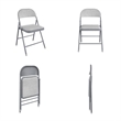 Pemberly Row Contemporary Fabric Folding Chair in Gray (4-Pack)