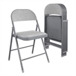 Pemberly Row Contemporary Fabric Folding Chair in Gray (4-Pack)