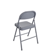 Pemberly Row Contemporary Vinyl Folding Chair in Grey (4-Pack)