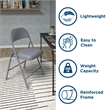 Pemberly Row Contemporary Vinyl Folding Chair in Grey (4-Pack)