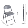 Pemberly Row Contemporary Vinyl Folding Chair in Grey (4-Pack)