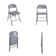Pemberly Row Contemporary Vinyl Folding Chair in Grey (4-Pack)