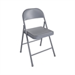 Pemberly Row Contemporary Vinyl Folding Chair in Grey (4-Pack)