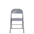 Pemberly Row Contemporary Vinyl Folding Chair in Grey (4-Pack)