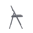 Pemberly Row Contemporary Vinyl Folding Chair in Grey (4-Pack)