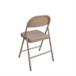 Pemberly Row Contemporary Vinyl Folding Chair in Antique Linen (4-Pack)