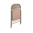 Pemberly Row Contemporary Vinyl Folding Chair in Antique Linen (4-Pack)