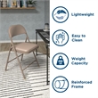 Pemberly Row Contemporary Vinyl Folding Chair in Antique Linen (4-Pack)