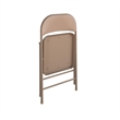 Pemberly Row Contemporary Vinyl Folding Chair in Antique Linen (4-Pack)