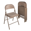 Pemberly Row Contemporary Vinyl Folding Chair in Antique Linen (4-Pack)