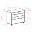 Pemberly Row 5-Drawer Engineered Wood Mobile Storage Cabinet in Crisp White
