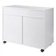 Pemberly Row 5-Drawer Engineered Wood Mobile Storage Cabinet in Crisp White