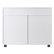 Pemberly Row 5-Drawer Engineered Wood Mobile Storage Cabinet in Crisp White