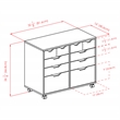 Pemberly Row 4-Drawer Engineered Wood Mobile Storage Cabinet in Crisp White