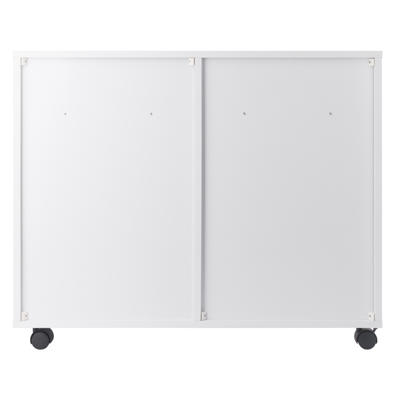 Pemberly Row 4-Drawer Engineered Wood Mobile Storage Cabinet in Crisp White