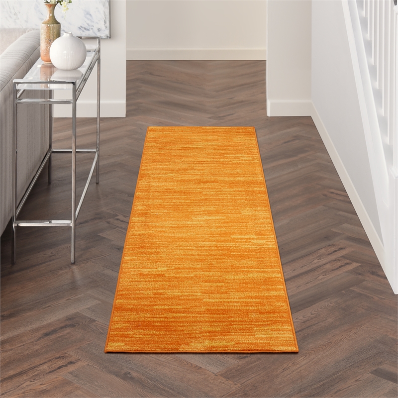 Pemberly Row Contemporary Fabric 20' Runner Sunburst Area Rug