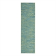 Pemberly Row Contemporary Fabric 20' Runner Blue Green Area Rug