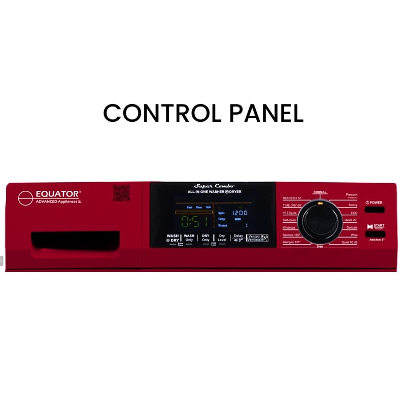 Pemberly Row All-in-One Washer Dryer VENTLESS/VENTED PET 1.62cf+Portability Kit