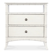 Pemberly Row Traditional Nightstand in White Wood with 2 Drawers