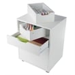 Pemberly Row Bins and Drawers Storage Mobile Cabinet White Finish