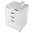 Pemberly Row Bins and Drawers Storage Mobile Cabinet White Finish