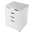 Pemberly Row Bins and Drawers Storage Mobile Cabinet White Finish