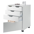 Pemberly Row Bins and Drawers Storage Mobile Cabinet White Finish