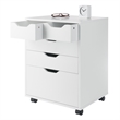 Pemberly Row Bins and Drawers Storage Mobile Cabinet White Finish