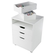 Pemberly Row Bins and Drawers Storage Mobile Cabinet White Finish