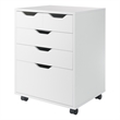 Pemberly Row Bins and Drawers Storage Mobile Cabinet White Finish