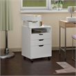 Pemberly Row Bins and Drawers Storage Mobile Cabinet White Finish