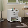 Pemberly Row Bins and Drawers Storage Mobile Cabinet White Finish