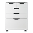 Pemberly Row Bins and Drawers Storage Mobile Cabinet White Finish