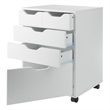 Pemberly Row Bins and Drawers Storage Mobile Cabinet White Finish