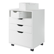 Pemberly Row Bins and Drawers Storage Mobile Cabinet White Finish