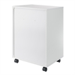 Pemberly Row Bins and Drawers Storage Mobile Cabinet White Finish