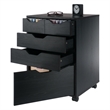 Pemberly Row Bins and Drawers Storage Mobile Cabinet Black Finish