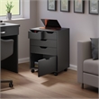 Pemberly Row Bins and Drawers Storage Mobile Cabinet Black Finish