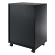 Pemberly Row Bins and Drawers Storage Mobile Cabinet Black Finish