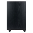 Pemberly Row Bins and Drawers Storage Mobile Cabinet Black Finish