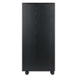 Pemberly Row Bins and Drawers Multi-Storage Tall Mobile Cabinet Black Finish