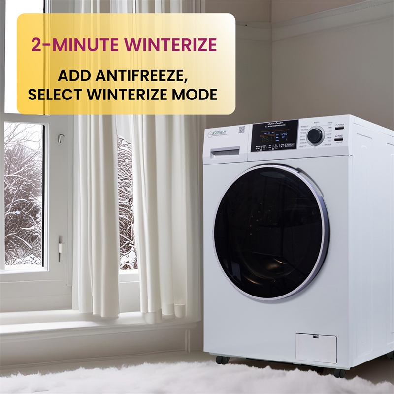 Pemberly Row All-in-One Washer Dryer w/ Pet Cycle - 1.62cf/15lbs+Portability Kit