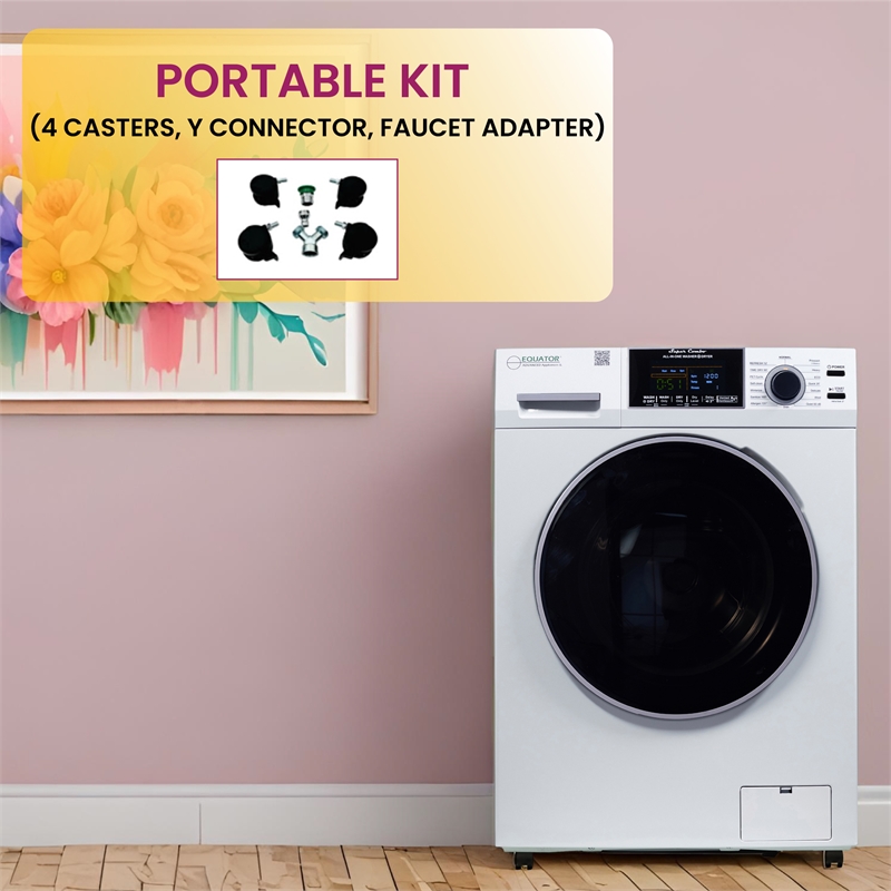 Pemberly Row All-in-One Washer Dryer w/ Pet Cycle - 1.62cf/15lbs+Portability Kit