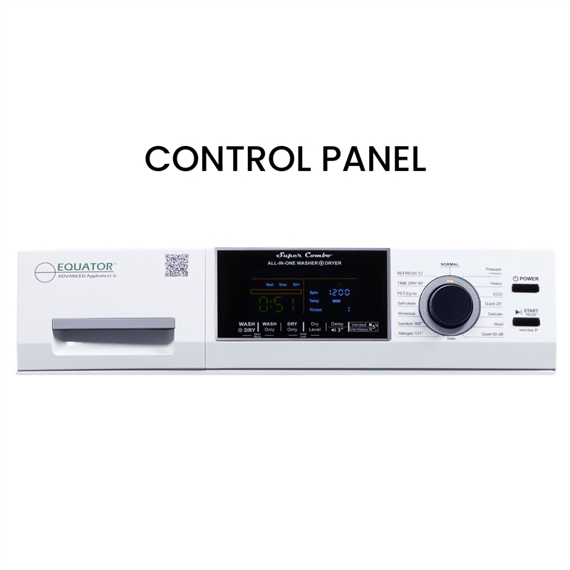 Pemberly Row All-in-One Washer Dryer w/ Pet Cycle - 1.62cf/15lbs+Portability Kit