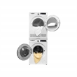 Pemberly Row Stackable Washer 2.2 cf 110 V Dryer 4 Cf 220V with Stacking Shelf
