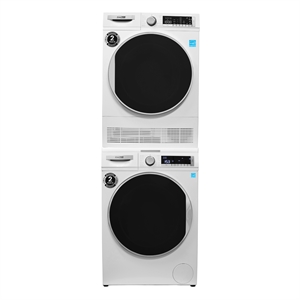 Pemberly Row Stackable Washer 2.2 cf 110 V Dryer 4 Cf 220V with Stacking Shelf